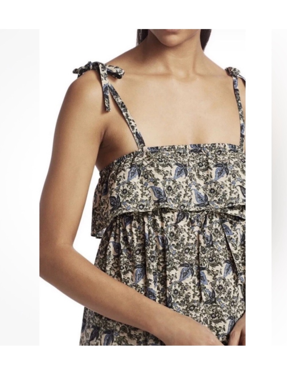 Free People Tangier Babydoll Printed Maxi Dress size Large - Picture 3 of 11